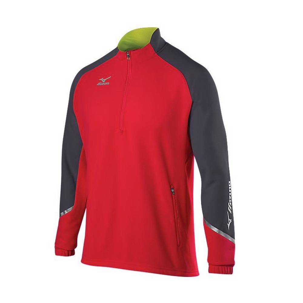 Panske Pulóver Mizuno Elite 1/2 Zip Červené/Siva Vypredaj TEOL46712